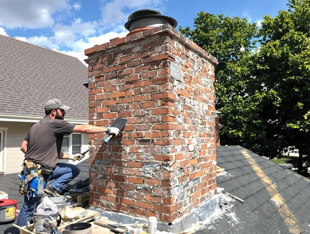 Completed chimney rebuild by Hinesville Chimney Sweep in Hinesville, GA