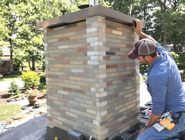 Hinesville Chimney Sweep completing a modern chimney remodel in Hinesville, GA