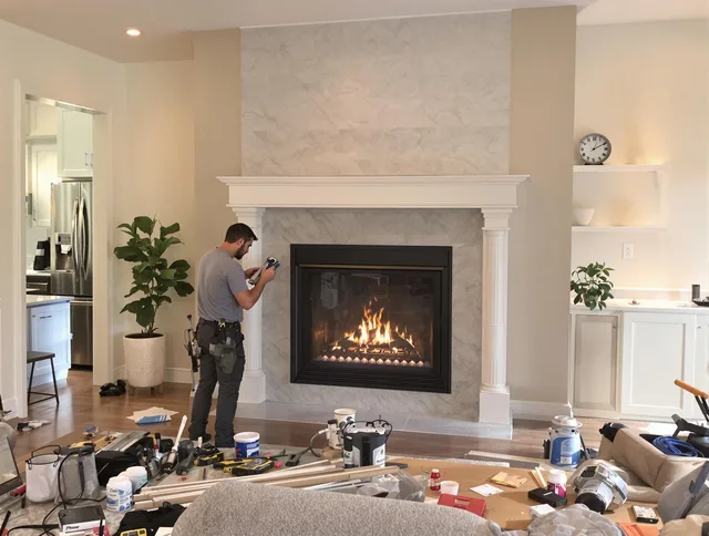 Newly installed fireplace by Hinesville Chimney Sweep in Hinesville, GA