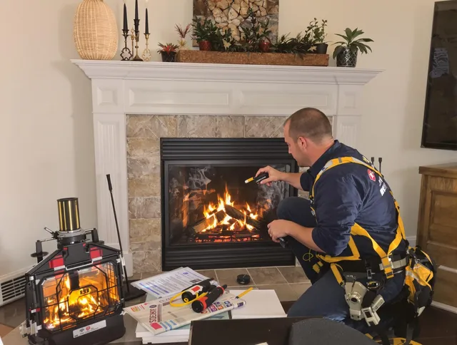 Safety-focused fireplace inspection by Hinesville Chimney Sweep in Hinesville, GA